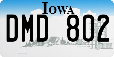 IA license plate DMD802