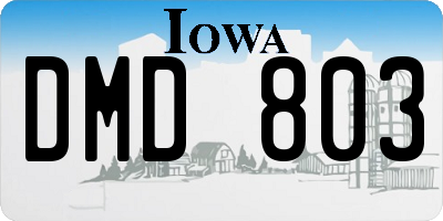 IA license plate DMD803
