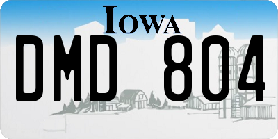 IA license plate DMD804