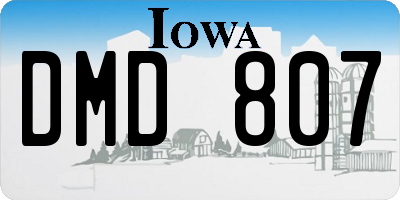 IA license plate DMD807
