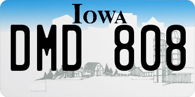 IA license plate DMD808