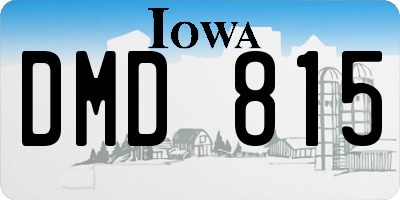 IA license plate DMD815