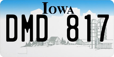 IA license plate DMD817