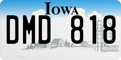 IA license plate DMD818