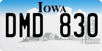 IA license plate DMD830