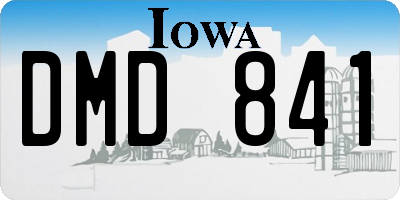 IA license plate DMD841
