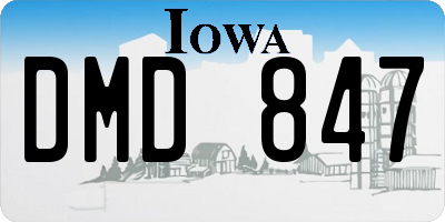 IA license plate DMD847