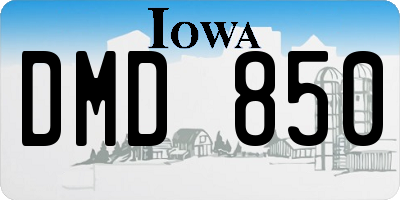 IA license plate DMD850