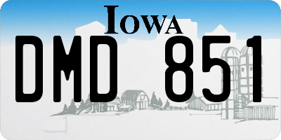 IA license plate DMD851