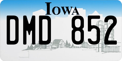IA license plate DMD852