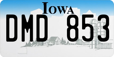 IA license plate DMD853