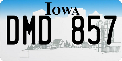 IA license plate DMD857