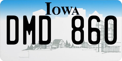 IA license plate DMD860