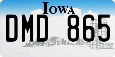 IA license plate DMD865