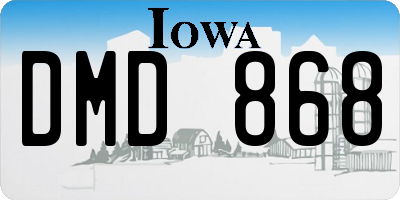 IA license plate DMD868