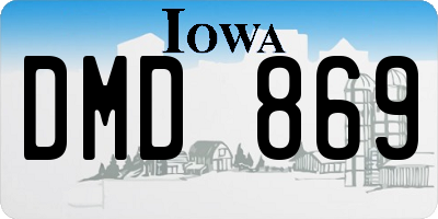 IA license plate DMD869