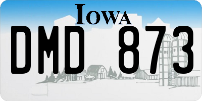IA license plate DMD873