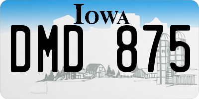 IA license plate DMD875
