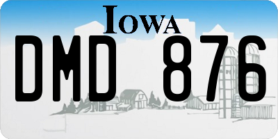IA license plate DMD876