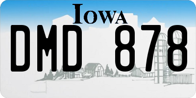 IA license plate DMD878