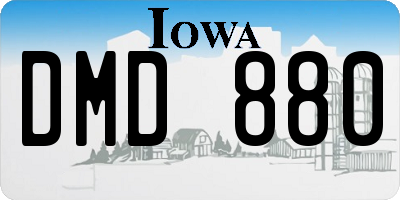 IA license plate DMD880