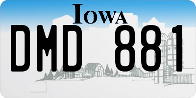 IA license plate DMD881