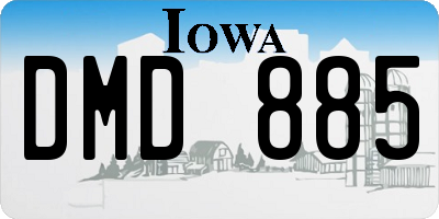 IA license plate DMD885