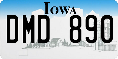 IA license plate DMD890