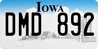 IA license plate DMD892