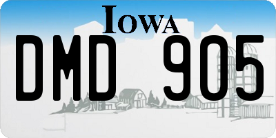 IA license plate DMD905