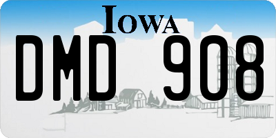 IA license plate DMD908