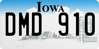 IA license plate DMD910