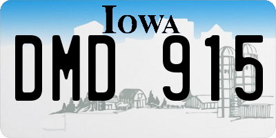 IA license plate DMD915