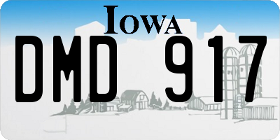IA license plate DMD917