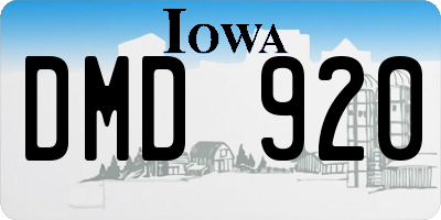 IA license plate DMD920