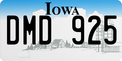 IA license plate DMD925