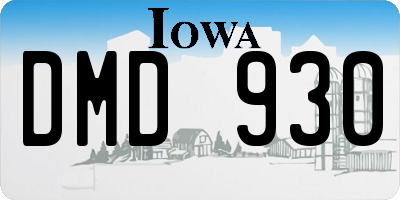 IA license plate DMD930