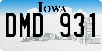 IA license plate DMD931