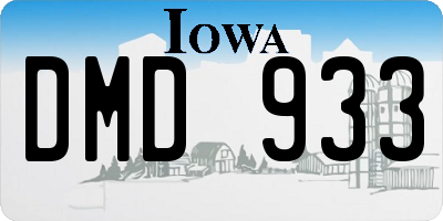 IA license plate DMD933
