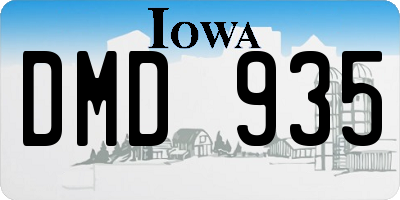 IA license plate DMD935