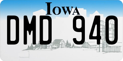 IA license plate DMD940