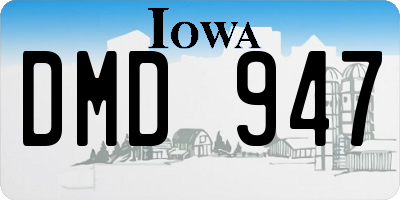 IA license plate DMD947