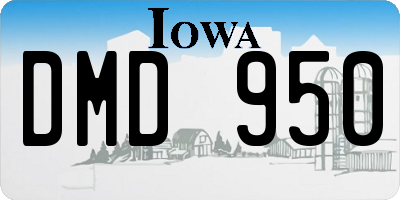 IA license plate DMD950