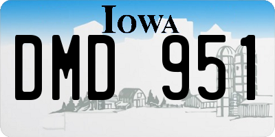 IA license plate DMD951
