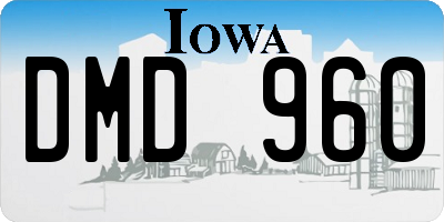 IA license plate DMD960