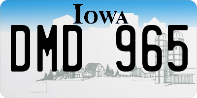 IA license plate DMD965