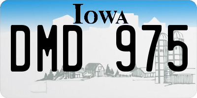 IA license plate DMD975