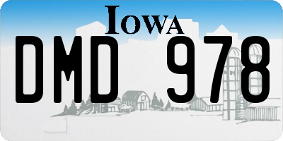 IA license plate DMD978