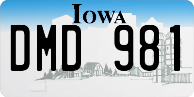 IA license plate DMD981