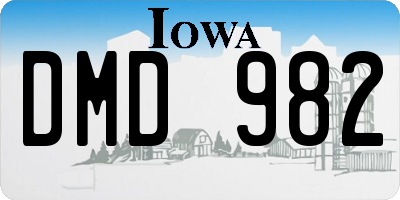 IA license plate DMD982